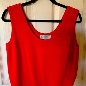 St John by Marie Gray Red Santana Knit sleeveless tank top.